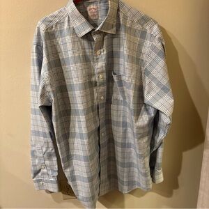Brooks Brothers White and Blue Checkered Shirt